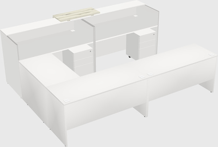 Shared one sided u-shaped reception desk