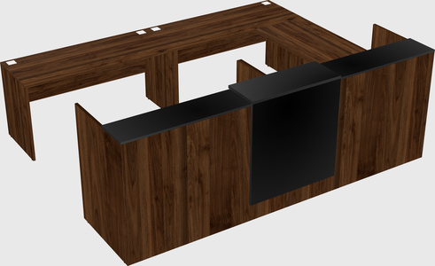 Shared one sided u-shaped reception desk