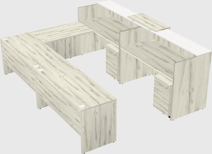 Shared one sided u-shaped reception desk