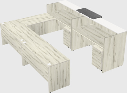 Shared one sided u-shaped reception desk