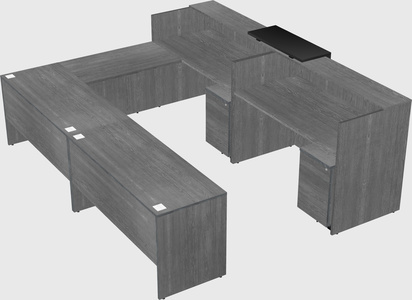 Shared one sided u-shaped reception desk