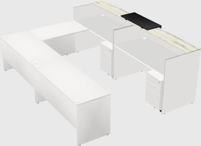 Shared one sided u-shaped reception desk