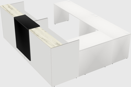 Shared one sided u-shaped reception desk