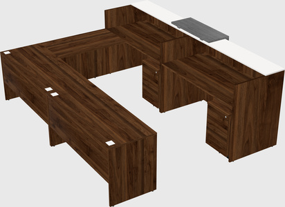 Shared one sided u-shaped reception desk