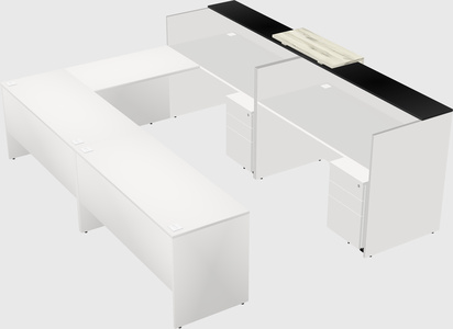 Shared one sided u-shaped reception desk