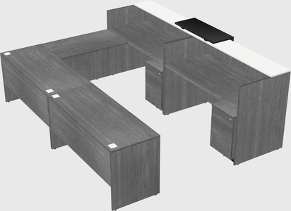 Shared one sided u-shaped reception desk