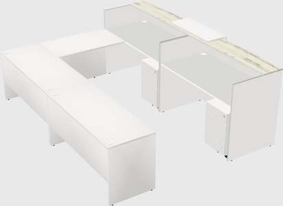 Shared one sided u-shaped reception desk