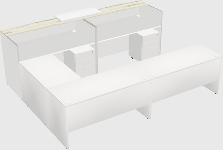 Shared one sided u-shaped reception desk