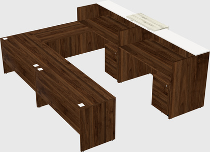 Shared one sided u-shaped reception desk