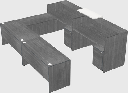 Shared one sided u-shaped reception desk