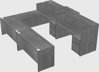 Shared one sided u-shaped reception desk