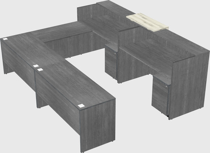 Shared one sided u-shaped reception desk