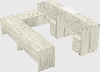 Shared one sided u-shaped reception desk