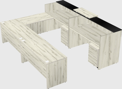 Shared one sided u-shaped reception desk