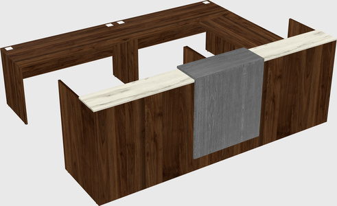 Shared one sided u-shaped reception desk