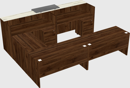Shared one sided u-shaped reception desk