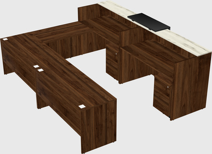 Shared one sided u-shaped reception desk
