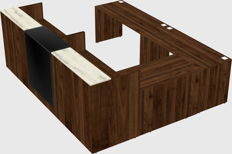 Shared one sided u-shaped reception desk