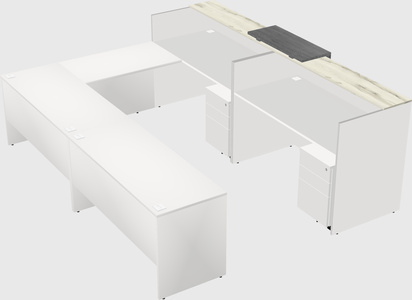 Shared one sided u-shaped reception desk