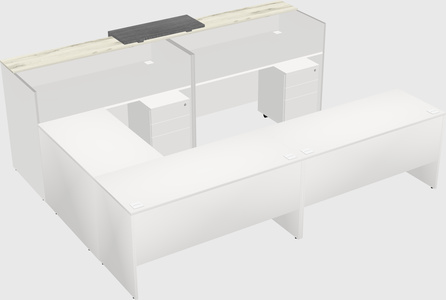 Shared one sided u-shaped reception desk