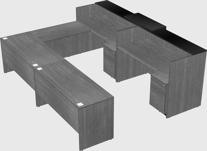 Shared one sided u-shaped reception desk