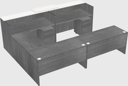 Shared one sided u-shaped reception desk