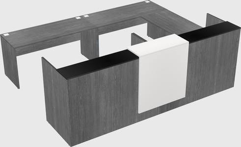 Shared one sided u-shaped reception desk