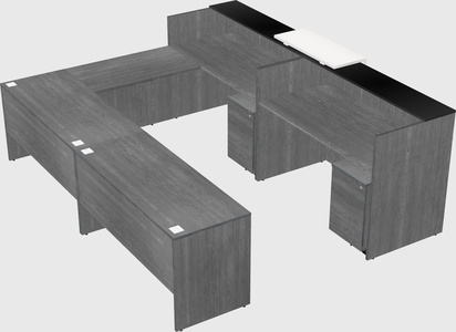 Shared one sided u-shaped reception desk