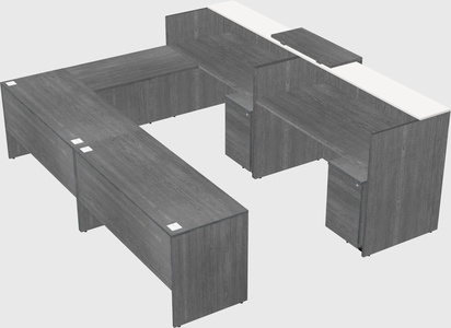 Shared one sided u-shaped reception desk