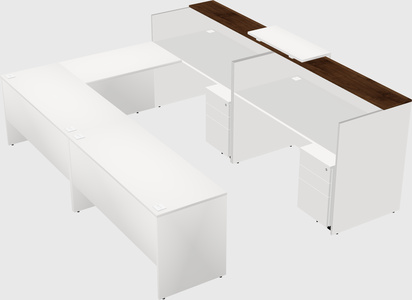 Shared one sided u-shaped reception desk