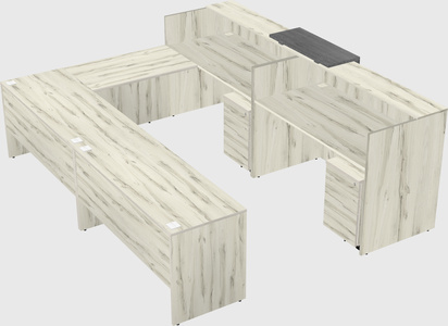 Shared one sided u-shaped reception desk