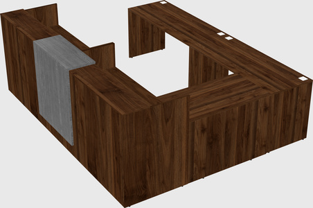 Shared one sided u-shaped reception desk