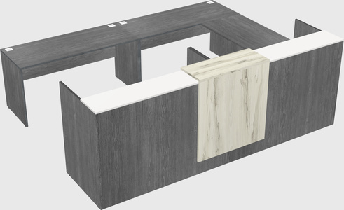 Shared one sided u-shaped reception desk