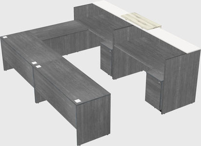Shared one sided u-shaped reception desk