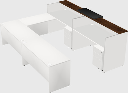 Shared one sided u-shaped reception desk