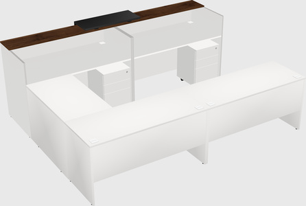 Shared one sided u-shaped reception desk