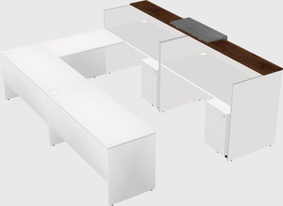 Shared one sided u-shaped reception desk