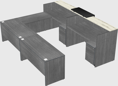 Shared one sided u-shaped reception desk