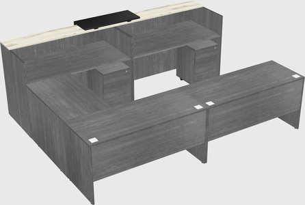 Shared one sided u-shaped reception desk