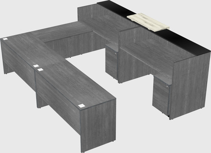 Shared one sided u-shaped reception desk