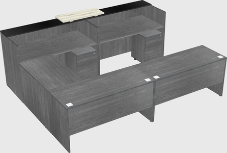 Shared one sided u-shaped reception desk