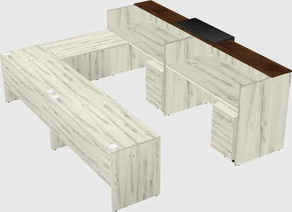 Shared one sided u-shaped reception desk