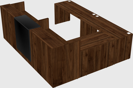 Shared one sided u-shaped reception desk