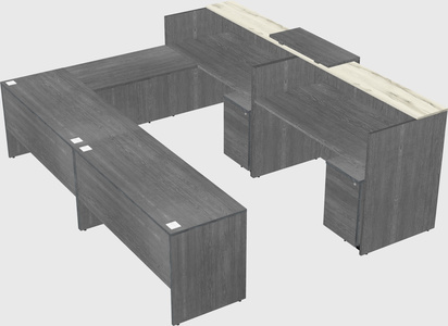 Shared one sided u-shaped reception desk