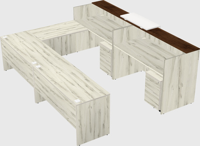Shared one sided u-shaped reception desk