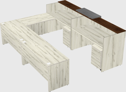 Shared one sided u-shaped reception desk