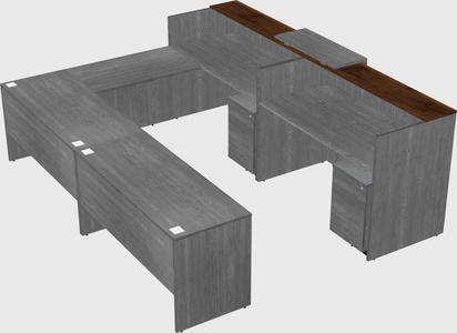 Shared one sided u-shaped reception desk