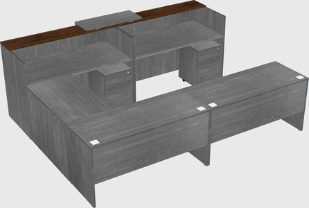 Shared one sided u-shaped reception desk