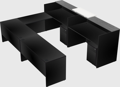 Shared one sided u-shaped reception desk