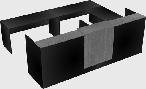 Shared one sided u-shaped reception desk